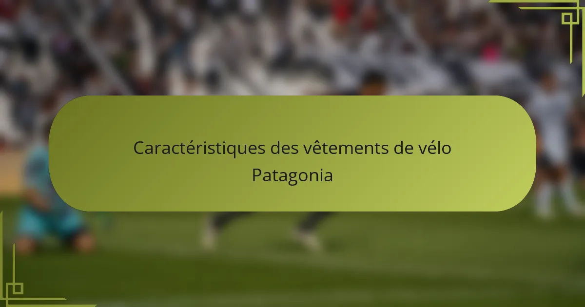 Caractéristiques des vêtements de vélo Patagonia