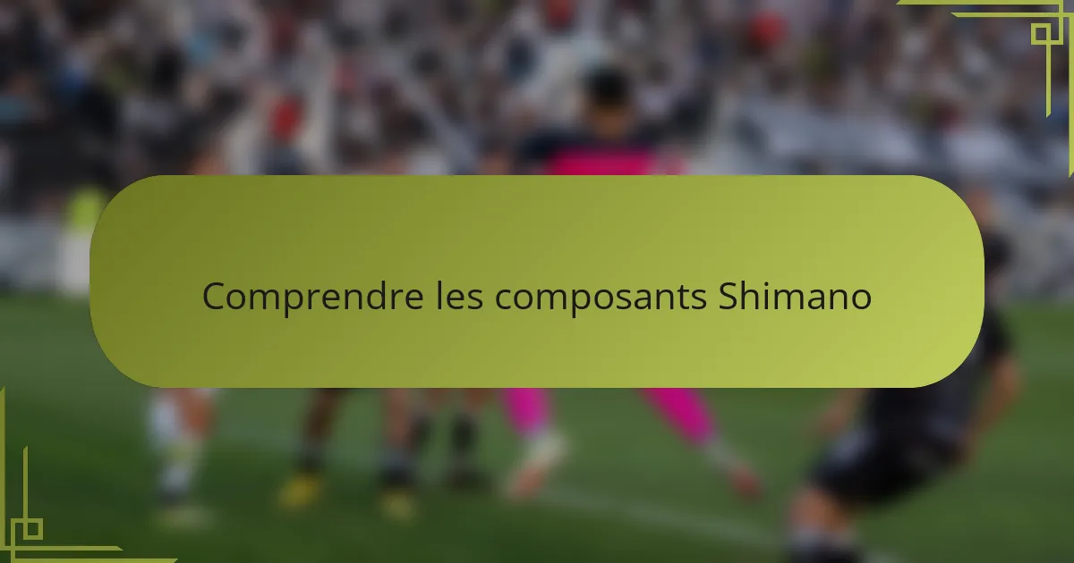 Comprendre les composants Shimano