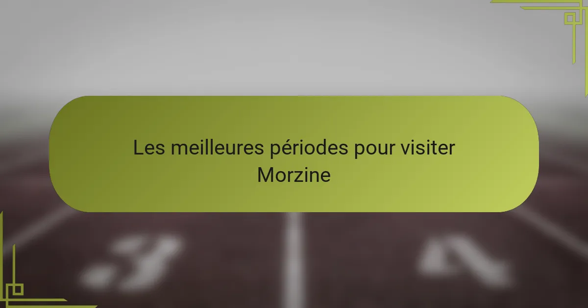 Les meilleures périodes pour visiter Morzine